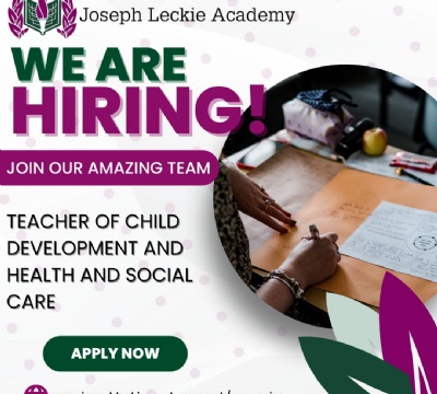 TEACHER OF CHILD DEVELOPMENT AND HEALTH AND SOCIAL CARE (with possibility of SUBJECT LEADER role for the right candidate*)