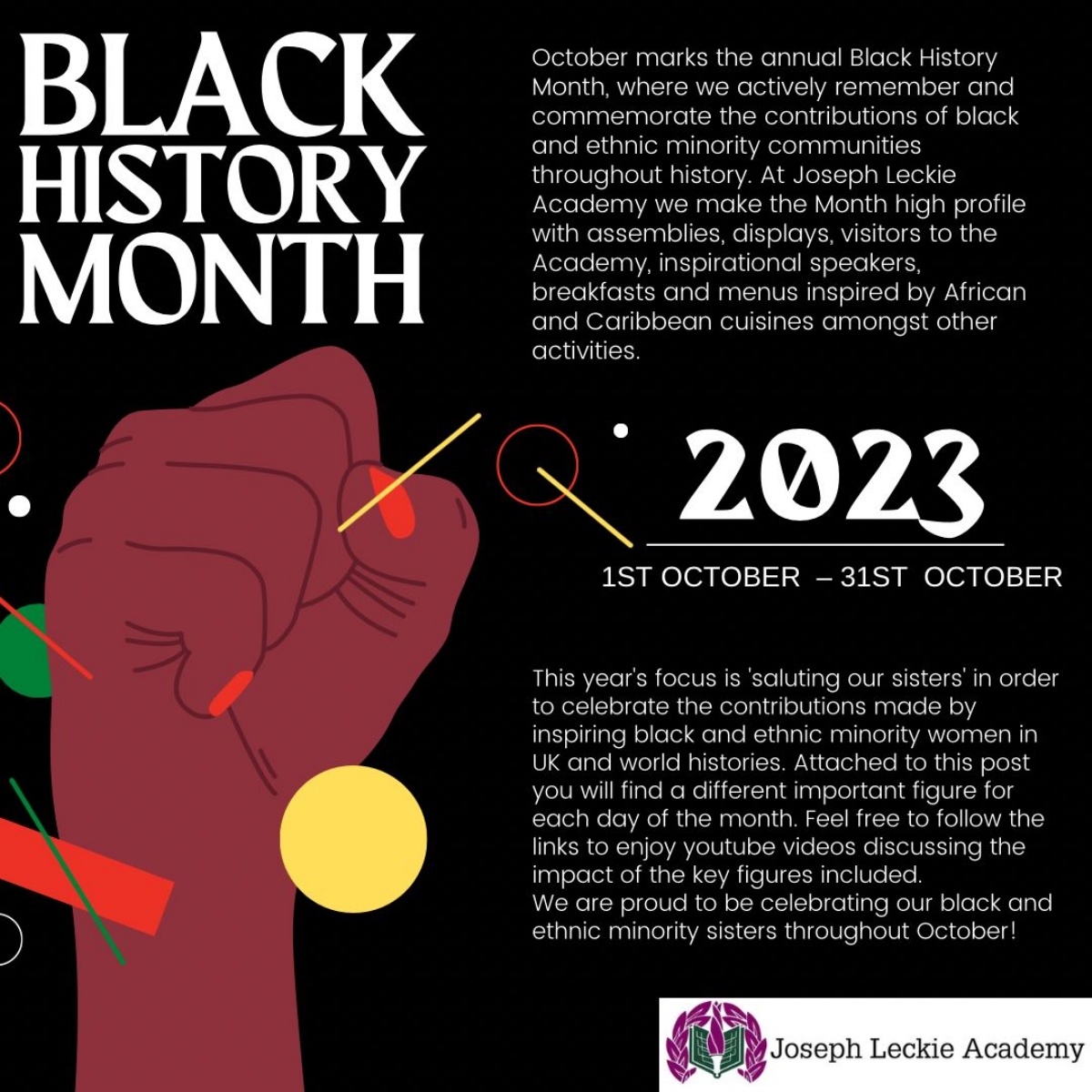 Joseph Leckie Academy - Black History Month 2023